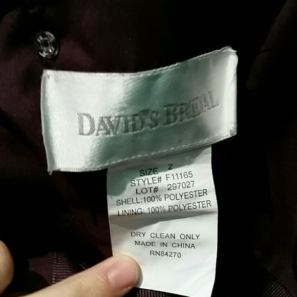 Strapless purple dress David's Bridal style F11165 - Picture 5 of 8